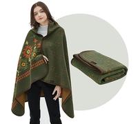 ACUSHLA Coperta portatile in lana merino, calda coperta per TV (lana), idea regalo di compleanno per uomini e donne (160 x 90 cm, verde Myers