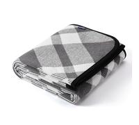 ACUSHLA Coperta scozzese in lana merino, grande, calda, lavabile, in tartan, coperta da soggiorno, per letto, divano, auto, ufficio, picnic, viaggi, per tutte le stagioni, (160 x 200 cm, grigio a