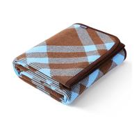 ACUSHLA Coperta scozzese in lana merino, grande, calda, lavabile, in tartan, coperta da soggiorno, per letto, divano, auto, ufficio, picnic, viaggi, per tutte le stagioni, (160 x 200 cm, blu scozzese)