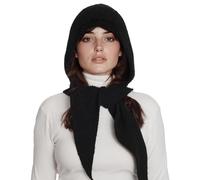 ACUSHLA Set 2 in 1 sciarpa con cappuccio da donna, morbido e caldo, lavorato a maglia, per l'inverno e il freddo, Nero , Etichettalia unica