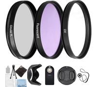 Acuvar - Set di filtri professionali per fotocamera digitale da 72 mm, per obiettivi con filtro da 72 mm, kit di filtri, telecomando, paraluce, copriobiettivo e altro