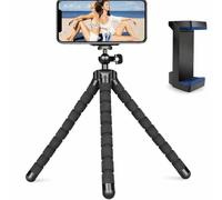 Acuvar Treppiede flessibile da 16,5 cm con supporto universale per tutti gli smartphone, iPhone, Samsung e fotocamere digitali e un panno in microfibra eCostConnection