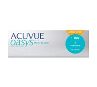ACUVUE OASYS 1-Day per astigmatismo; Lenti a contatto giornaliere; visione chiara e stabile per tutto il giorno,comfort elevato;+0.25 diottrie; Cilindro -1.75 ; Asse 10 ; BC 8.5; DIA 14.30; 30 lenti