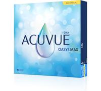 ACUVUE OASYS MAX 1-Day Multifocal; Lenti a contatto giornaliere; Visione chiara e nitida a tutte le distanze e in ogni condizione di luce;+0.00 diottrie; BC 8.4; DIA 14.30; ADD High; 90 lenti