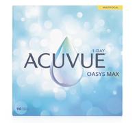 ACUVUE OASYS MAX 1-Day Multifocal; Lenti a contatto giornaliere; Visione chiara e nitida a tutte le distanze e in ogni condizione di luce;-8.00 diottrie; BC 8.4; DIA 14.30; ADD High; 90 lenti