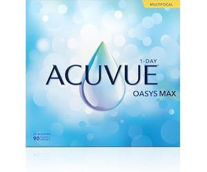 ACUVUE OASYS MAX 1-Day Multifocal; Lenti a contatto giornaliere; Visione chiara e nitida a tutte le distanze e in ogni condizione di luce;-4.25 diottrie; BC 8.4; DIA 14.30; ADD Low; 90 lenti
