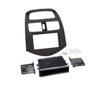 ACV Autoradio Cornice 1-DIN 2-DIN per Chevrolet Spark KL1M, Nero Opaco