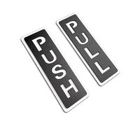 ACVACV Adesivo for Porta Push-Pull 3D da 15x5 cm, con Lettere, Simbolo Push-Pull, for Negozi, Hotel, ristoranti, Bar, Banche, Centri Commerciali.(Black)