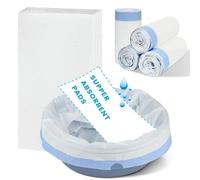 ACWOO 100 PC Commode Liner Pad Super Assorbenti, 100 PC acchetti Usa e Getta per WC, Sacchetti Monouso Portatili, Sacchetti Igienici da Campeggio, Facili Sacchetti Igienici a Chiusura per Poltrone