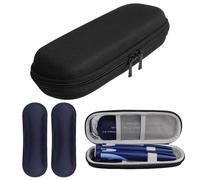 ACWOO Borsa Termica per Insulina, Borsa per Diabetici da Viaggio con 2 Impacchi di Ghiaccio, Portatile Custodia Per Insulina Per Diabetici, Perfetto per l'aereo, le Vacanze e i Viaggi D'affari (Nero)