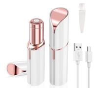 ACWOO Depilatore Donna Epilatore Viso Elettrico, Epilatore Delle Sopracciglia Flawless Epilatore Viso, USB Ricaricabile 2 in 1 Mini Epilatore per Sopracciglia, Labbra, Peli del viso, Naso, Orecchie