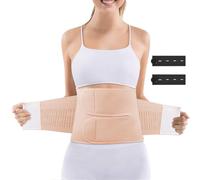 ACWOO Fascia Post Parto Cintura, Guaina Post Parto con 2PCS Estensori Elastici, Regolabile Cintura Addominale con 2 Supporto Per la Schiena, Traspirante Cintura Shapewear per Recupero Postparto