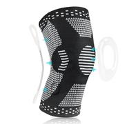 ACWOO Ginocchiera Ortopedica, Tutore Ginocchio per Uomo e Donne, Fascia a Compressione, Ginocchiera Sportiva con Rondella per Rotula e Supporto Laterale (L)