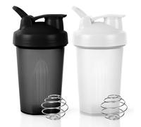 ACWOO Protein Shaker, 2PCS Shaker Proteico 500 ML, Bottiglia per Shaker con Tappo a Vite e Sfera di Miscelazione, Borraccia Palestra a Prova di Perdite con Maniglia, per Frullati Proteici, Senza BPA