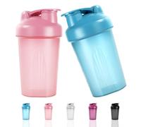 ACWOO Protein Shaker, 2PCS Shaker Proteico 500 ML con Sfera di Miscelazione, Bottiglia per Shaker con Tappo a Vite & Scala, Borraccia Palestra a Prova di Perdite, per Frullati Proteici, Senza BPA