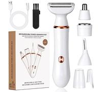 ACWOO Rasoio Elettrico Donna, 4 in 1 Epilatore Elettrico Donna, Rasoio Donna Elettrico Senza Fili, Multifunzione Rasoio a Secco e Bagnato per Una Rasatura Delicata e Accurata, Impermeabile (A)