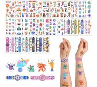 ACWOO Tatuaggi Temporanei per Bambini, 30 Fogli 350 Pezzi Tatuaggi Finti per Ragazze Ragazzi, Tatuaggi Temporanei Set, per Ragazza Bambini Adulti Festa Compleann (Guarda + Piccolo mostro + Circo)