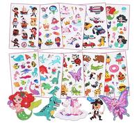 ACWOO Tatuaggi Temporanei per Bambini, Brillante Tatuaggi Finti per Ragazze Ragazzi, 10 Fogli Unicorno + Animale + Dinosauro Tatuaggi Temporanei Set, Giocattoli Gadget per Ragazza Bambini Adulti Festa