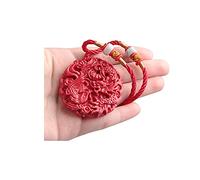 Acxico 1 ciondolo portafortuna cinese rosso con drago cinabro e fenice (corda casuale), Cinabro