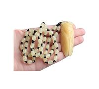 Acxico 1 collana con ciondolo portafortuna in giada gialla naturale intagliata a forma di cicala