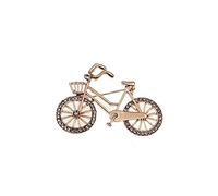 Acxico 1 spilla creativa alla moda per bicicletta e bicicletta, spilla in cristallo con colletto in denim, con spilla in oro rosa