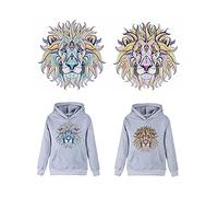 Acxico - 2 toppe termoadesive fai da te con leone per il trasferimento di calore