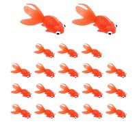 Acxico 20 pesci rossi galleggianti in plastica morbida - 6 cm di colore arancione, pesci finti per acquari artigianali e decorazioni, adatti per uso in acquario