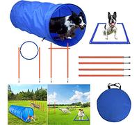 ACXIN Agility Set di attrezzature per cani, ostacoli con tunnel per cani, asta per saltare e ostacoli regolabile in altezza, set di agilità per cani, giochi interessanti