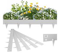 ACXIN Bordo flessibile in metallo, 5 pezzi, 106 x 16 cm, bordatura zincata per aiuole con spine, per cortile, giardino, fattoria, argento