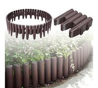 ACXIN Bordo per prato, Cordoli per Aiuole, in plastica, effetto legno, per giardino, 5,6 m, resistente alle intemperie, 1 elemento (larghezza x altezza x profondità): 28 x 24 x 1 cm, marrone