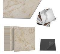 ACXIN Pavimento in PVC autoadesivo con effetto piastrelle, piastrelle adesive per pavimenti, impermeabili, per cucina, bagno, soggiorno (effetto marmo beige, 5 m², confezione: 54 piastrelle)