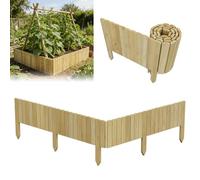 ACXIN Rollborder - Recinzione in legno di pino, lunghezza 200 cm, altezza 30 cm, bordo per aiuole e aiuole, in legno di palizzata, per aiuole, piante, decorazione naturale, colore legno