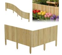 ACXIN Rollborder - Recinzione in legno di pino, lunghezza 200 cm, altezza 40 cm, bordo per aiuole e aiuole, in legno di palizzata, per aiuole, piante, decorazione naturale, colore legno