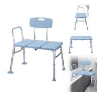 ACXIN Sedile per vasca da bagno per anziani con manico imbottito, regolabile in altezza, per vasca da bagno, sgabello per doccia con schienale e braccioli, antiscivolo, capacità di peso fino a 150 kg