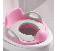 ACXIN Sedile WC per bambini e bambine, sedile WC per cuscino e schienale, per WC rotondo e ovale, colore: rosa + grigio