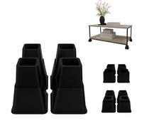 ACXIN Set di 8 rialzi per mobili, rialzo letto, piedi rialzati, gambe del tavolo, per divano, sedia, piedi del letto, scrivania, combinazione 10 cm + 15 cm, nero - quadrato