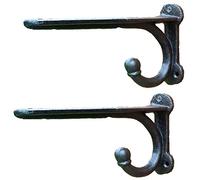 ACXZ Staffe per mensole antiche in ghisa 20,5 cm, Reggimensole Vintage per Fattoria con Gancio, Supporto per mensole a Parete, Set di 2