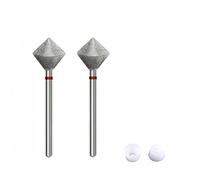 Acycoin2A - Punte diamantate per trapano a rombo da 10 mm, con gambo da 3/32", testa rotante per lucidatura unghie, fresa per manicure, accessori per trapano elettrico (fine)