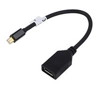 lanberg AD-0003-BK - Mini Displayport 1.2 (Mini Dp) maschio a DisplayPort femmina, adattatore con cavo, 10 cm, colore: Nero