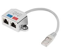 AD-0026-S Sdoppiatore argento Cat: 5e RJ45 femmina x2, connettore RJ45 x1 0,1...