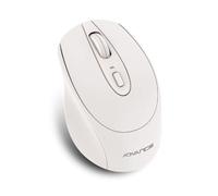 AD ADVANCE Feel Series: mouse wireless 2,4 GHz 1600 DPI/Nano ricevitore USB / 4 pulsanti e rotella di scorrimento/clic ultra silenzioso e design ergonomico/compatibile: Windows, macOS (bianco)