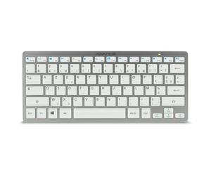 AD ADVANCE - Tastiera senza fili silenziosa SMARTKEYS, colore: Bianco/Argento - Keyboard Desktop Bluetooth Ultra Compact - Discreto - Fino a 10 m di funzionamento - Compatibile con Pc/Windows/Tablet