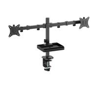 AD ADVANCE - XTENDMOUNTS Dual, Supporto Doppio Monitor PC da 17 a 32 pollici, Compatibile VESA 75x75 e 100x100, Altezza e Inclinazione Regolabili, Porta Tablet e Smartphone Incluso