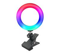 Ad Anello Rgb - Telefonica Selfie Portatile, 4,5 ? Clip -On Led Legge Leggio | Mini Anello Ricaricabile per La Registrazione, Lo Streaming Live, Il Trucco E Le Videochiamate Con Tempera