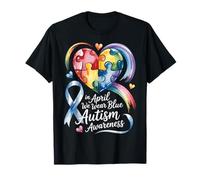 Ad aprile indossiamo Il Cuore Arcobaleno Blu per la consapevolezza dell'autismo Maglietta