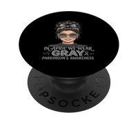 Ad aprile indossiamo il panino disordinato della consapevolezza del Parkinson grigio PopSockets PopGrip Adesivo