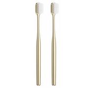 AD-BCrbgen 2/1 Deluxe Spazzolino a setole morbide Spazzolino da Denti for Adulti da Donna for Uomo Spazzolino Dorato Spazzolino for la Pulizia Dentale (Color : 2pcs White)