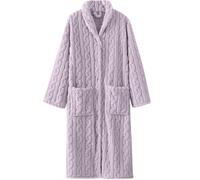 AD-BCrbgen Accappatoio da Donna in Velluto Spesso con Bottoni, Camicia da Notte Lunga, Abiti da Indossare for la casa, Indumenti da Notte Larghi e Casual(Purple,M)