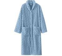 AD-BCrbgen Accappatoio da Donna in Velluto Spesso con Bottoni, Camicia da Notte Lunga, Abiti da Indossare for la casa, Indumenti da Notte Larghi e Casual(Blue,XL)