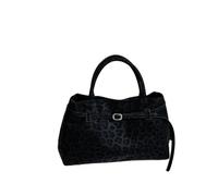 AD-BCrbgen Borsa a Tracolla in Pelle Scamosciata da Donna, Grande e Versatile, con Manico Superiore, in Tinta Unita e Opaca(Black)